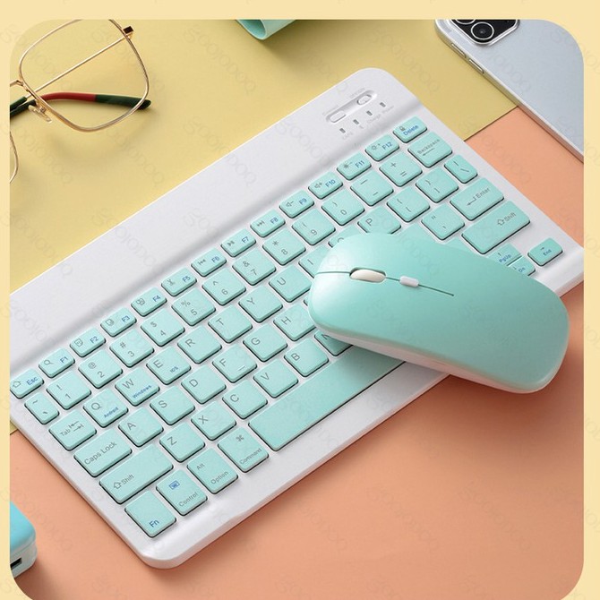 10 inch Wireless Bluetooth Keyboard Mouse Set Lightweight Portable For iPad Samsung Xiaomi Phone-4