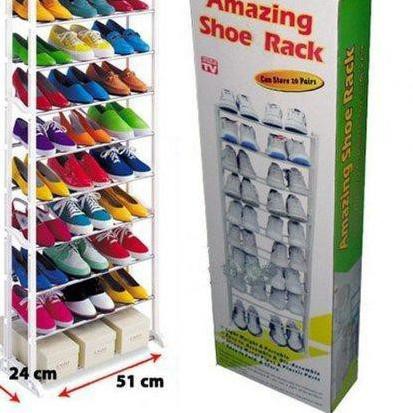 Kml 23 Amazing Shoes Rack Rak Sepatu 10 Tingkat Rakitan Rak Jilbab Standing Murah Shopee Indonesia