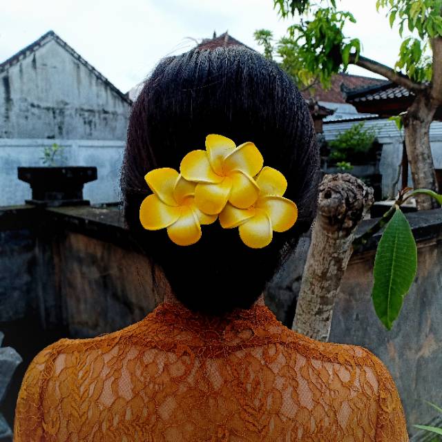 Jepit Bunga Jepun 7 Cm Aplikasi Jepun Murah/ Jepit Kamboja / Jepit Buaya / Aksesoris Rambut Wanita / Bunga Penari Bali / Hiasan Rambut Tari / Craft Dewata