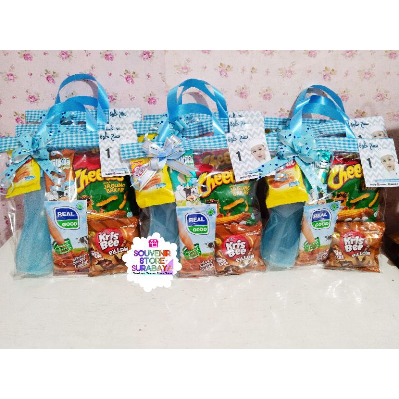 Souvenir Snack Ulang Tahun / Botol Eco 350 ml / Snack Ultah / Souvenir Ultah Botol /Paket Ultah