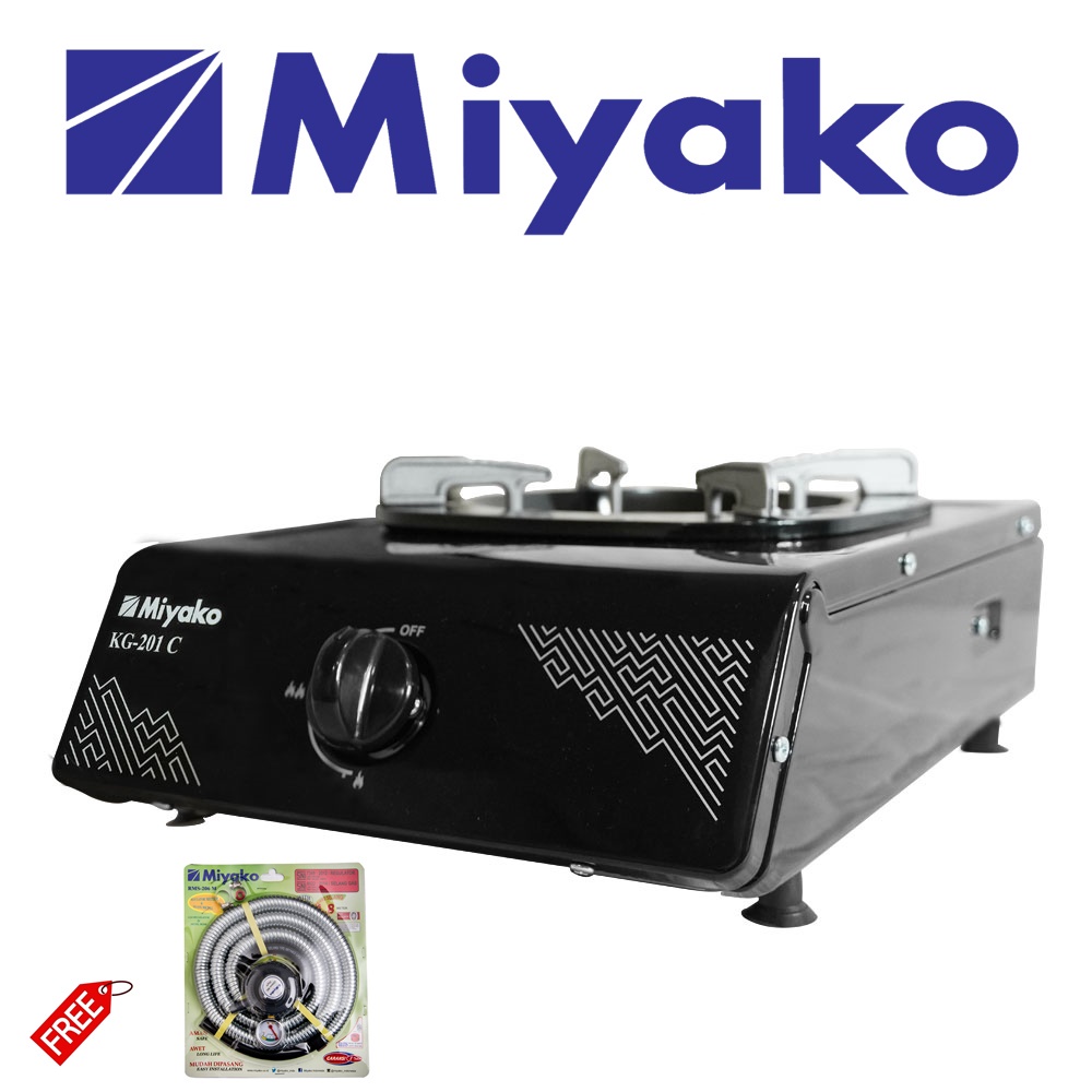 Miyako KG-201C Kompor Gas 1 Tungku FREE Paket Miyako Selang Gas Meter