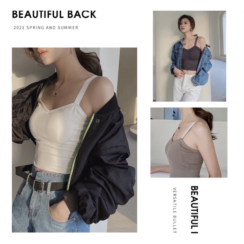 T980 • Tanktop Bra Import • Tali Karet Lebar • Fashion Wanita