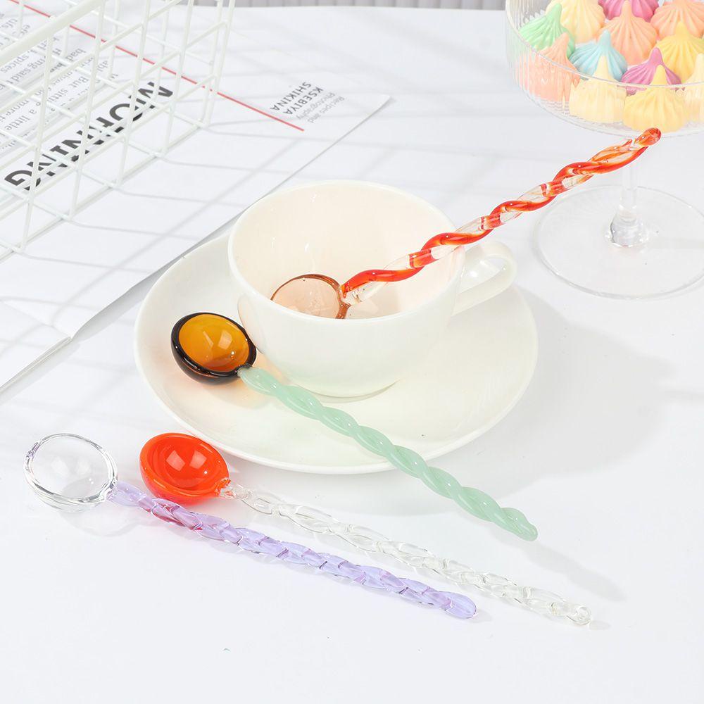 Solighter Crystal Dessert Spoon Ins Style Dessert Susu Spiral Spoon