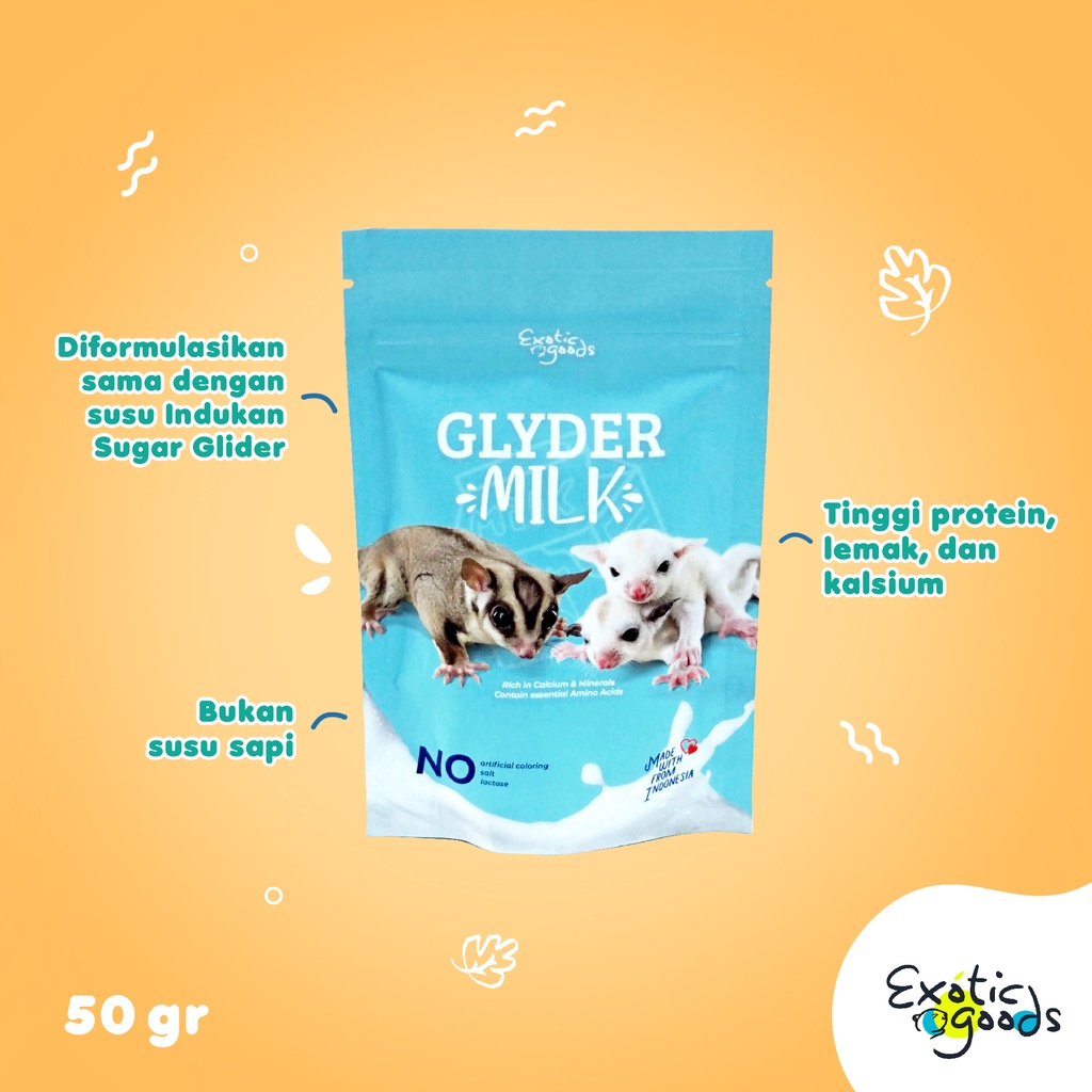 GLYDER MILK SUSU SUGAR GLIDER MILK 50gr SUSU JOEY SUGAR GLIDER MILK REPLACER SUSU HEWAN KECIL