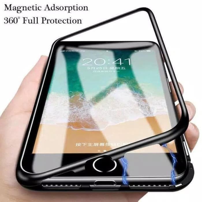 SAMSUNG A12 Case Magnetic Flip Premium 2in1 Glass Transparant