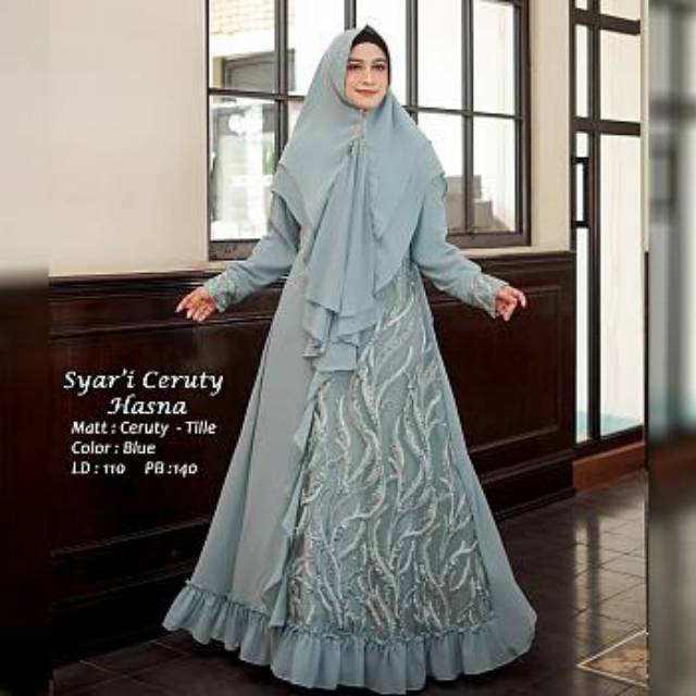 ALYA GAMIS SYARI HASNA CERUTY HIJAB DRESS MUSLIM FASHION TERBARU