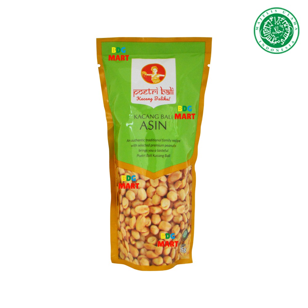 

POUCH Poetri Bali Indonesia Kacang Bali Asin Halal MUI - 75gr