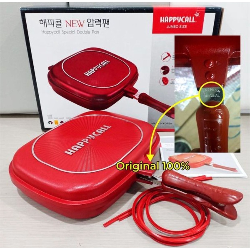 Happy Call Double Pan Jumbo 32 Cm - Korea Double Pan - BONUS Karet Cadangan Bayar Ditempat