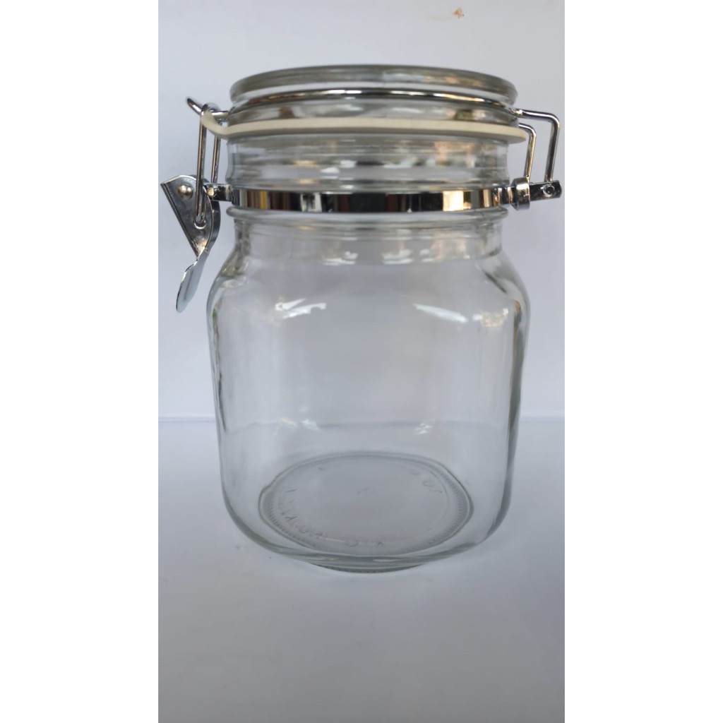 Toples Kaca Kedap Udara 1000ML | 1 Liter Pengait Jepit Hermetico | Toples Kedap Udara | Toples Kaca