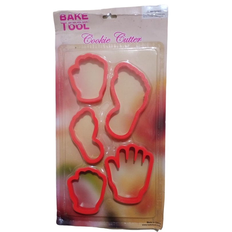 Set Cetakan Kue Kering Cookies Cutter Isi 5 Bentuk Tapak Kaki Dan Tangan Cetakan Fondant Plunger Cetakan Roti Sandwich