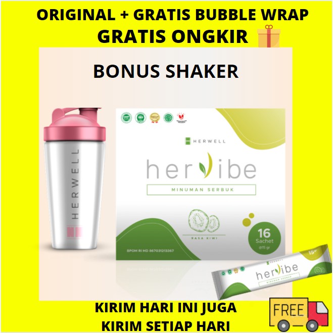 HERVIBE FIBER ORIGINAL 1 BOX ISI 16 SACHET (BPOM &amp; HALAL) DIET PELANGSING BY HERWELL HERLEAN HERSLIM