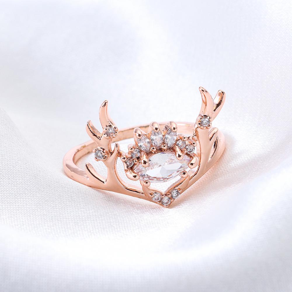 Lily Deer Cincin Wanita Tunangan Perhiasan Baru