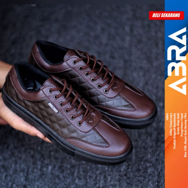 Sepatu Casual Pria Sneakers Ori Pria Kulit ABRA