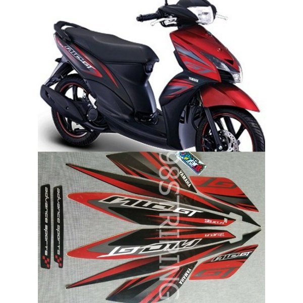 STRIPING MIO GT MERAH TAHUN 2014 STIKER LIS STANDAR ORI YAMAHA