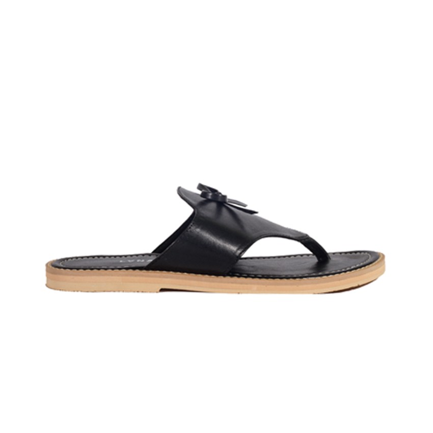 DYRA BLACK |FORIND x Lvnatica| Sendal Jepit Ori Tali Kulit Simpel Kayu Wanita/Women Sandal Footwear