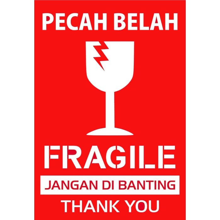 Termurah Cetak Stiker Fragile Label Logo Gambar Tempelan Awas Barang Mudah Pecah Belah Print Fragil Shopee Indonesia