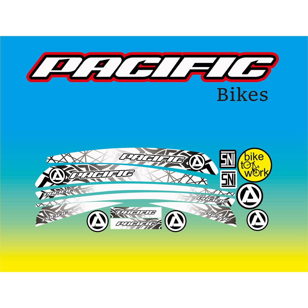 STRIPING VARIASI STIKER ART SEPEDA PACIFIC LIPAT STICKER