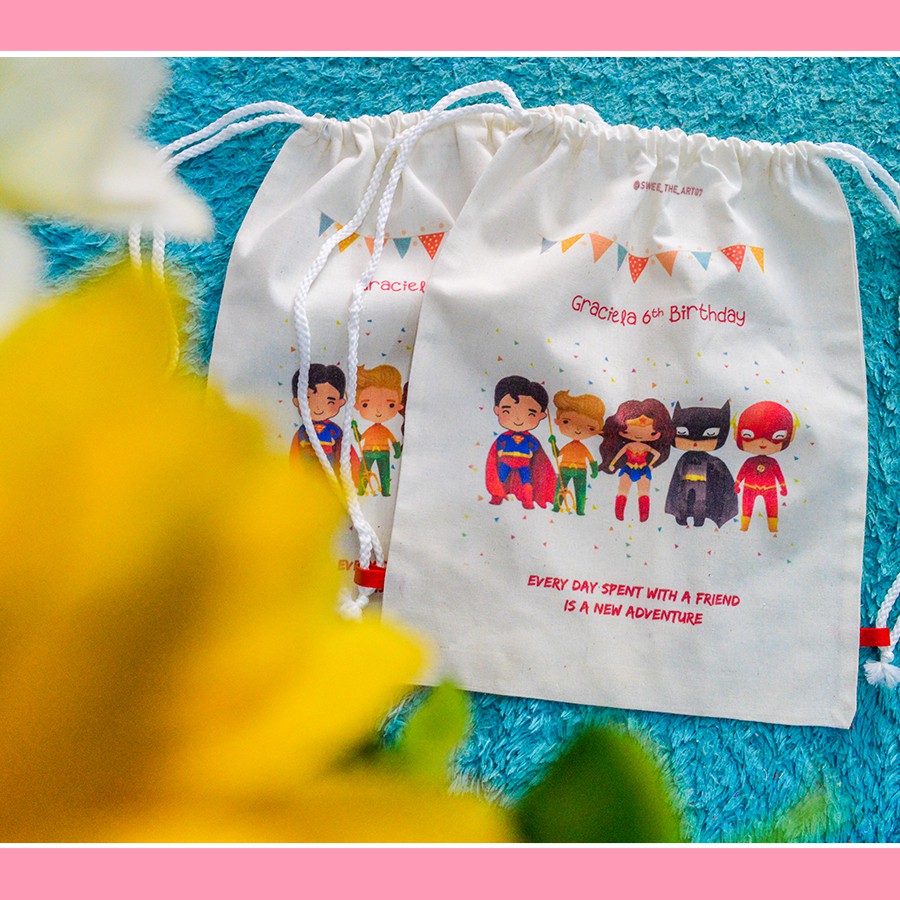 Tas ransel serut belacu / tas ulang tahun desain suka-suka / goodie bag ultah-3