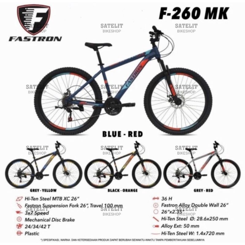 Sepeda Gunung MTB Mountain Bike Fastron F-260 MK Ukuran 26 Inch