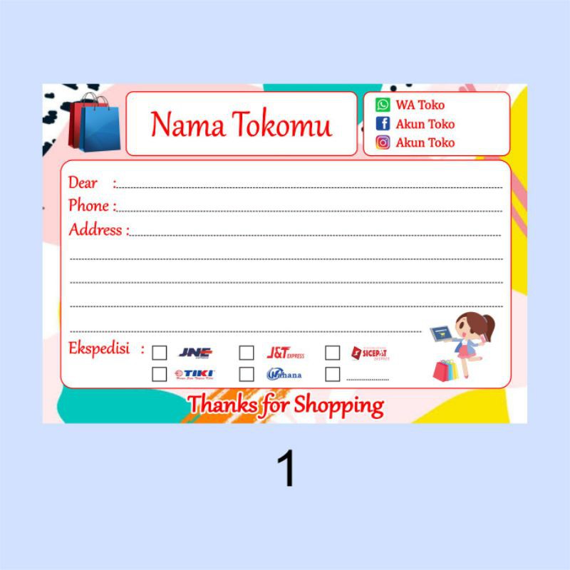 Sticker label pengiriman olshop custom / label pengiriman olshop / shipping sticker-1