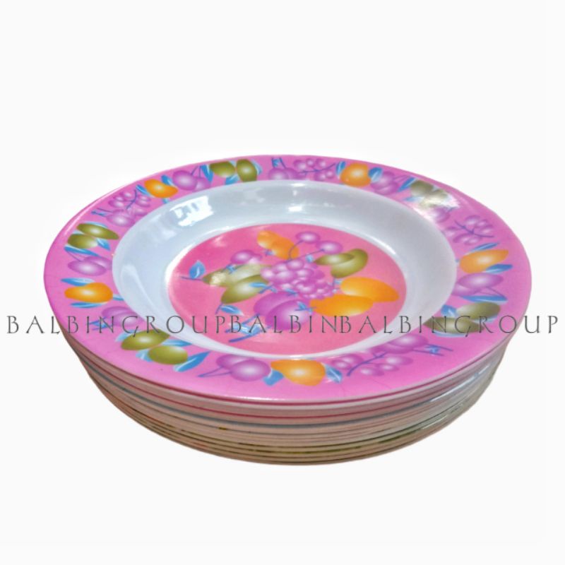 PIRING MAKAN 9INC SEMI MELAMINE MOTIF - SHING ISI 6 PCS