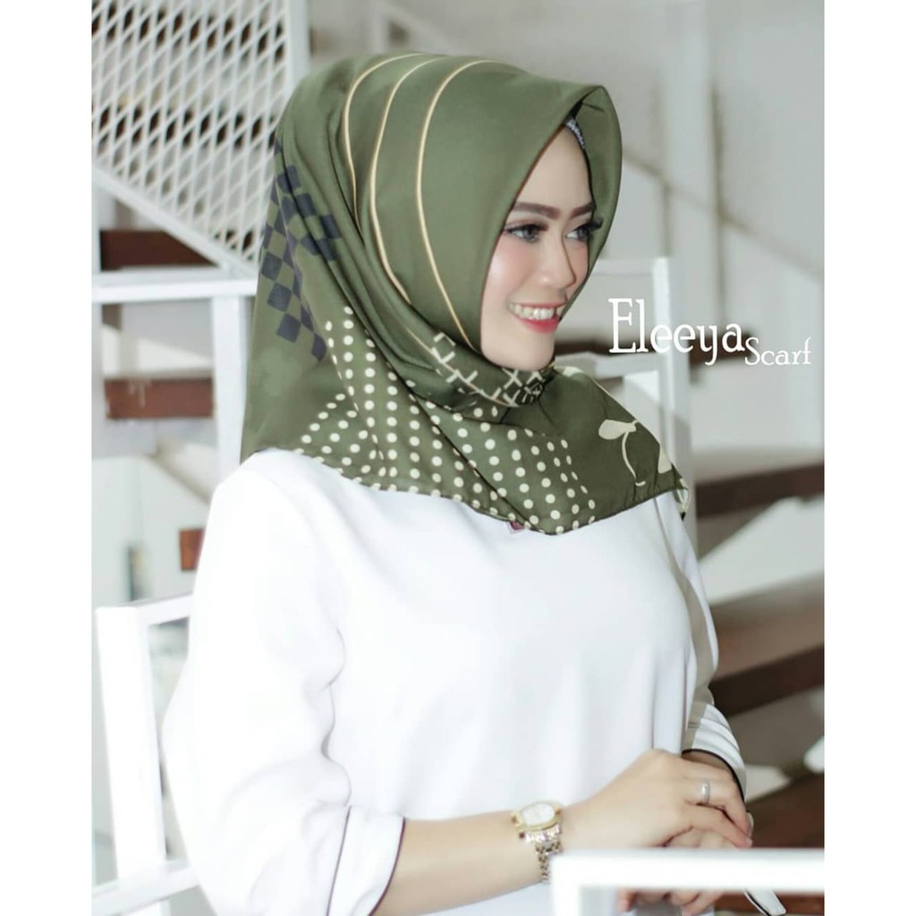 HIJAB SEGIEMPAT MOTIF ELY 17 || Eleeya Scarf