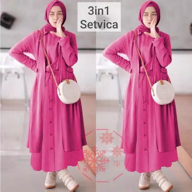 PAKAIAN WANITA DRESS SETELAN 3IN1 WARNA FANTA BAHAN BABYTERRY ORIGINAL TEBAL DINGIN BAGUS IMPORT