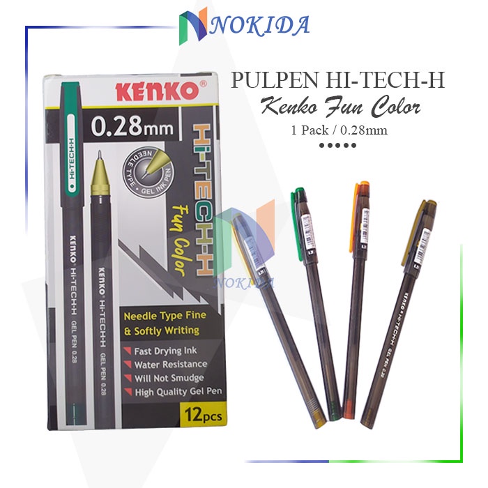 

Nokida Pulpen Jel Hi-Tech-H Kenko Fun Color [12 Pcs] / Ballpoint Gel Hitech 1 Pak / Pena 1 Lusin / Bolpen 1 Pak / Alat Tulis Sekolah