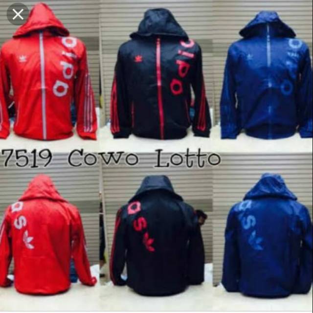 Jaket parasut bolak balik adidas grade ori