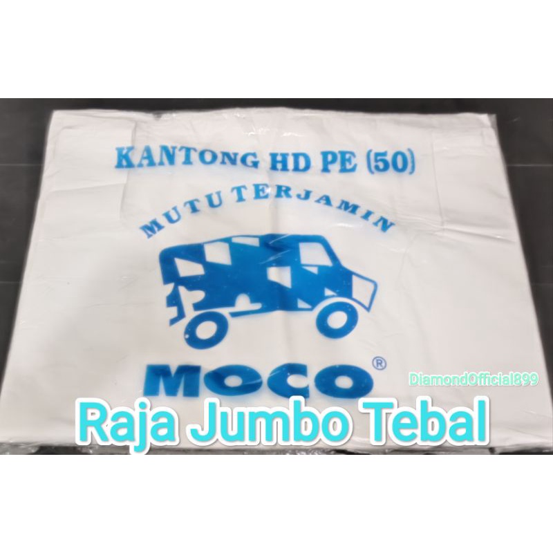 Kantong Plastik Kresek MOCO Raja Jumbo Ukuran 50 / Kantong Plastik Putih Susu Raja Jumbo