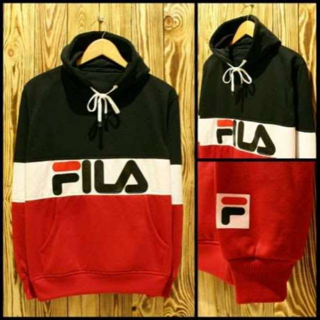 fila hoodie red white blue