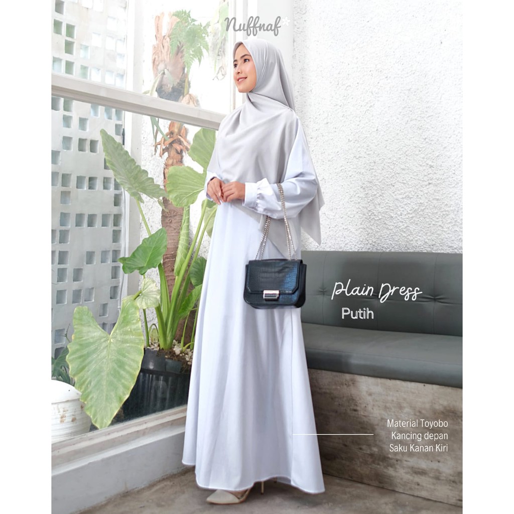 NUFFNAF PLAIN DRESS TOYOBO PUTIH AUTHENTIC