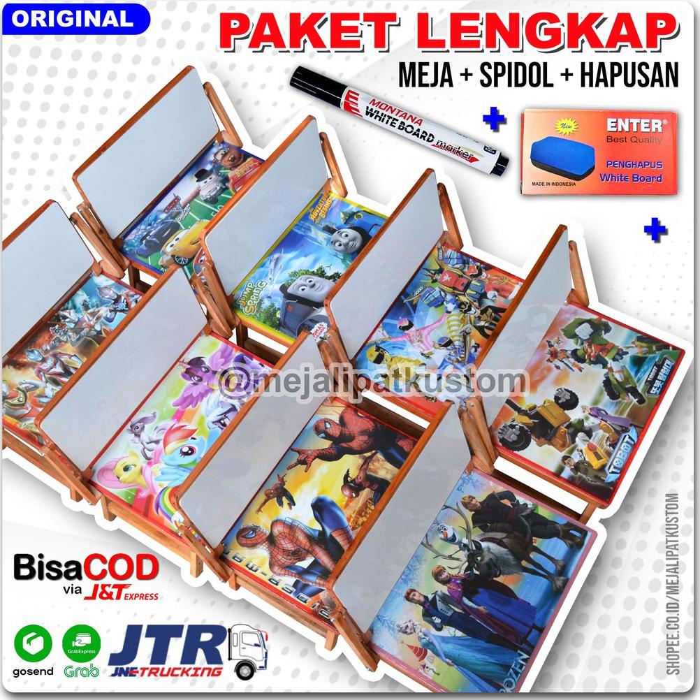 

[Meja + Spidol + Hapusan] Meja Lipat Belajar White Board Mejalipatkustom