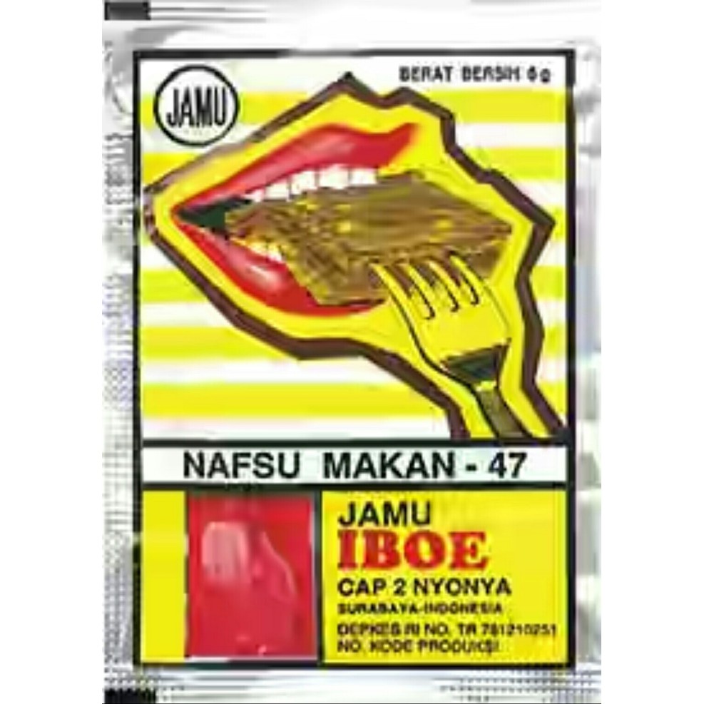 

NAFSU MAKAN 47 jamu iboe cap 2 nyonya