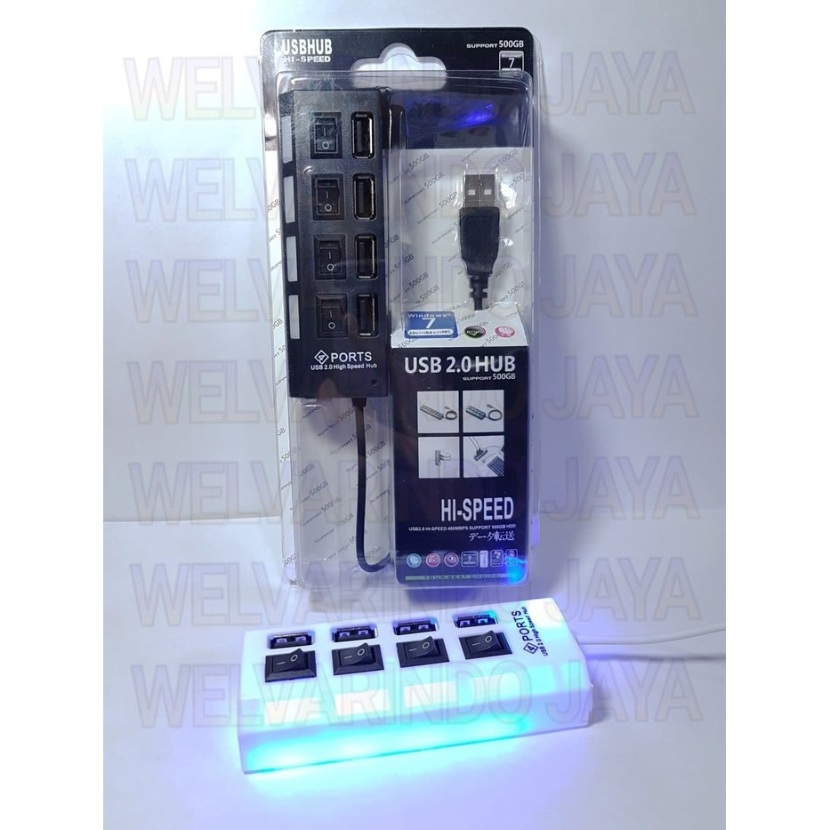 Usb Hub Saklar 4 Port On/Off High speed