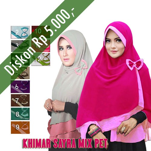 Hijab/Jilbab Khimar Sayra Mix Pet