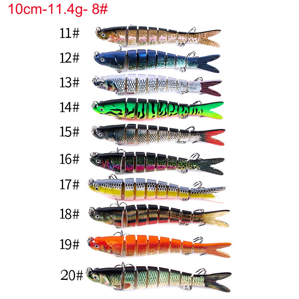 HENGJIA 1PCS 11.4G 27G Jointed Minnow Fishing Lure 8 Segment Umpan Pancing Swimbait Ikan Kecil Kail Memancing Kait