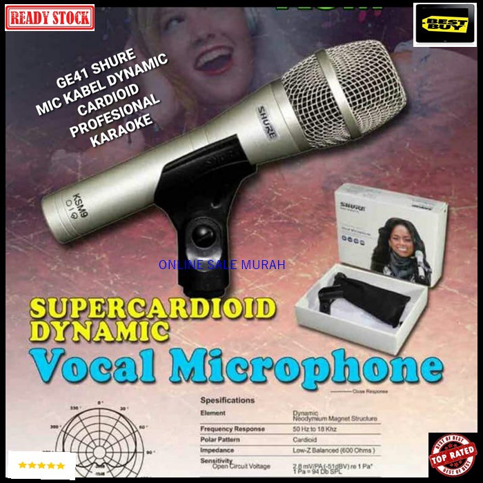 G41 Shure Mic kabel Microphone dynamic cardioid profesional karaoke vocal vocal audio sound mik pengeras suara pro profesional vokal mikrophone G41   BISA DIGUNAKAN SEGALA JENIS AUDIO SOUND  LANGSUNG NYALA TANPA PAKAI BATERAI  Bahan dari besi metal  1bh m