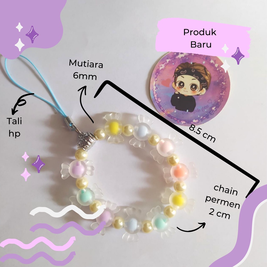 KeyChain, Phone Strap, Phone Charm Beads Limited Series, Gantungan Kunci dan Gantungan Hp Manik Phone Strap | Flower Phone Strap | Bunga Aksesoris Handphone | HP | Gantungn Kunc | Keychain | Handmade diy