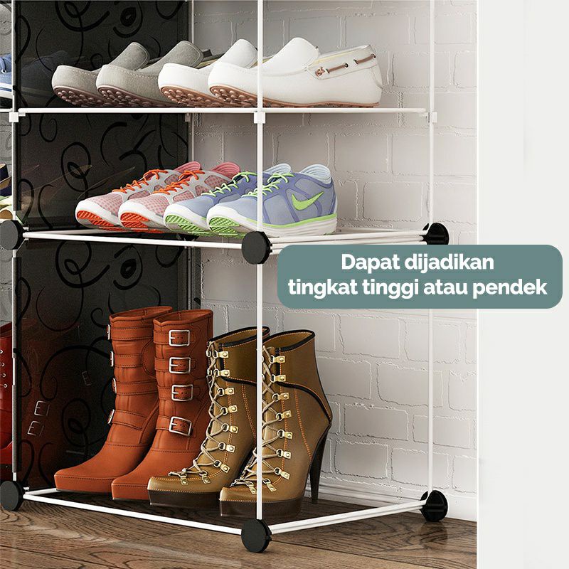 TERLARIS Rak Sepatu Anti Debu 4 Layer/Rak sepatu Susun Tebal Shoe Rack Portable Serbaguna / Rak sepatu pintu portable anti debu