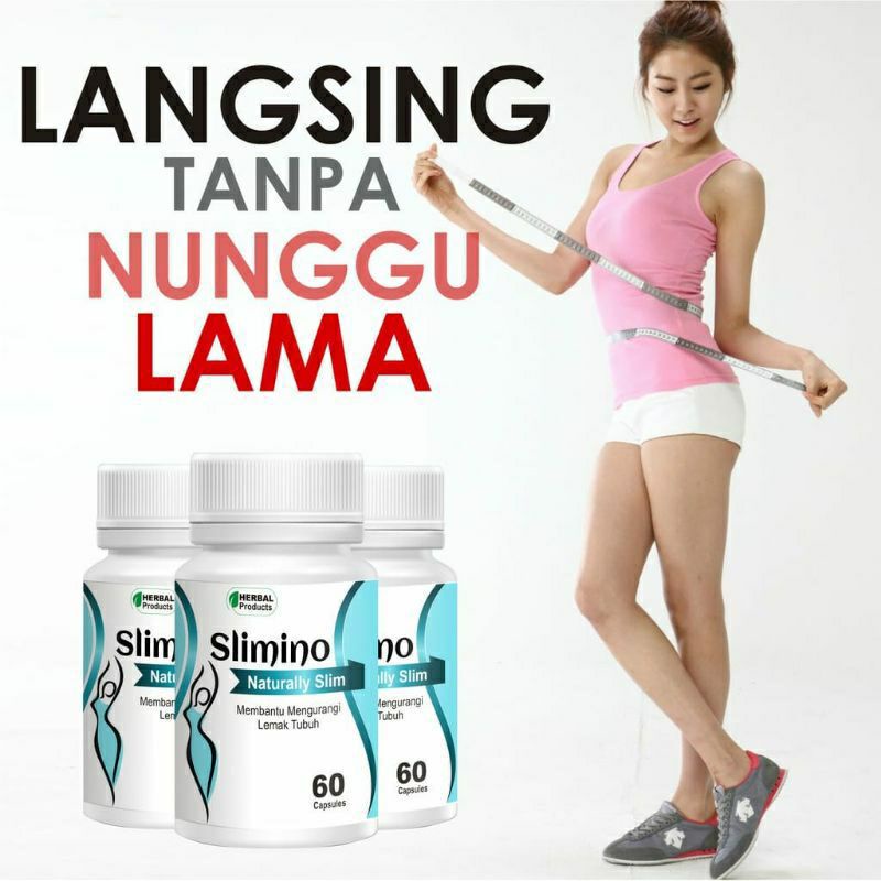 SLIMINO NATURALLY SLIM OBAT PELANGSING BADAN HERBAL MANFAAT JAMU DIET 3X AMPUH