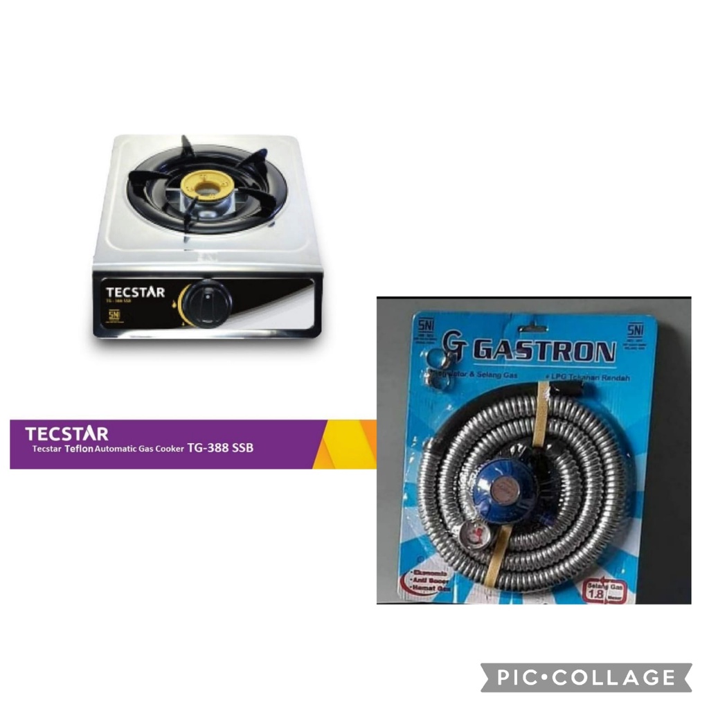 TECSTAR   kompor 1 tungku  + selang paket  gas