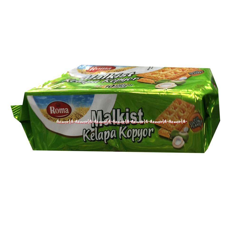 Roma Malkist Kelapa Kopyor Hijau 190gr Biskuit Cemilan Snack Coconut Cracker