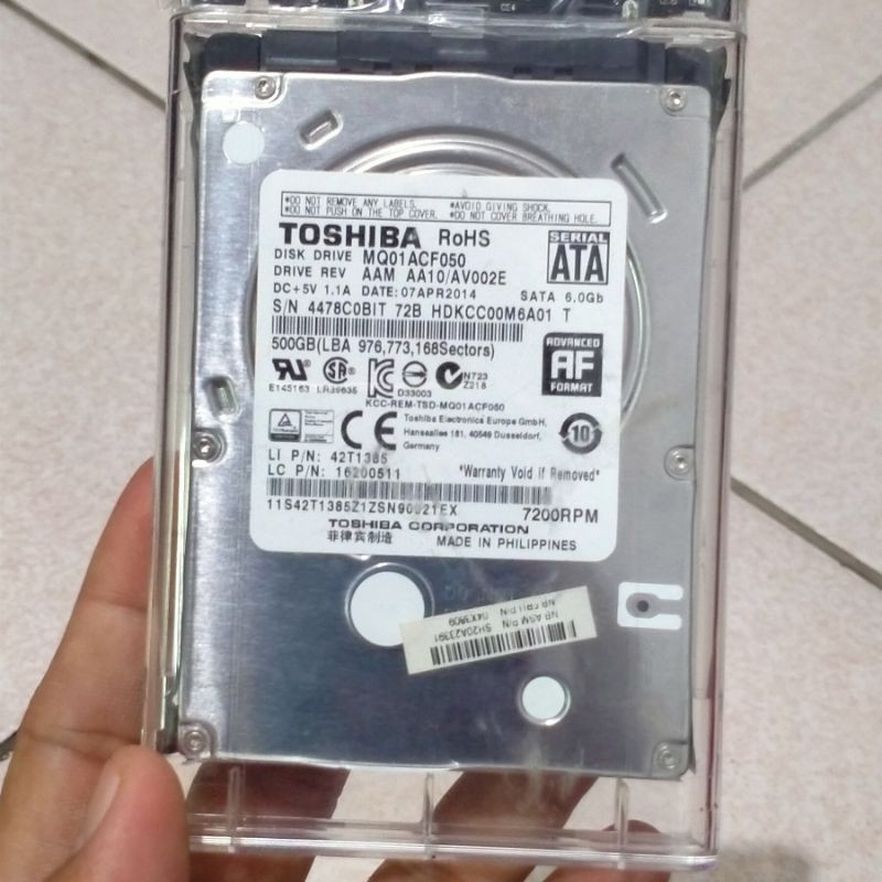 hardisk External 500GB Toshiba