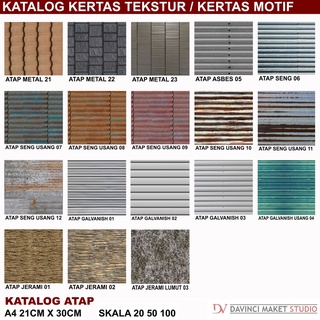 Jual Kertas Tekstur Bahan Atap Maket Diorama Motif Atap Genteng Bitumen Beton Keramik Seng