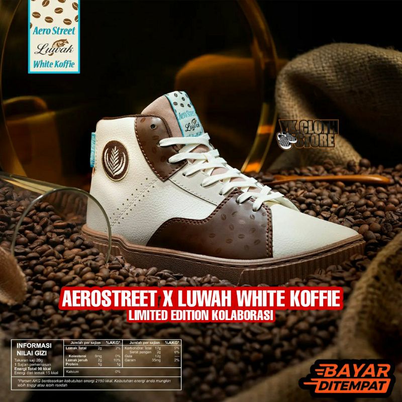 Aerostreet x Luwak White Cofee / Getzke / Vintage Limited Edition BNIB | Sepatu Casual Pria Wanita