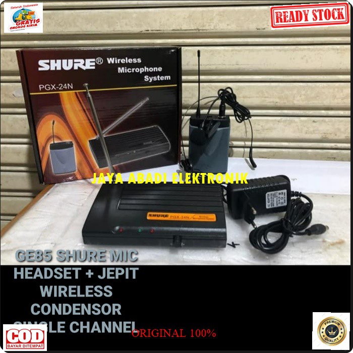 G85 SHURE MIC WIRELESS SYSTEM SINGLE HEADSET BANDO KLIP ON KANCING KERAH MIK WIRELESS MIKROPHONE PROFESIONAL PRO KARAOKE AUDIO SOUND VOKAL PANGGUNG DJ STUDIO JEPIT BAJU CONDENSOR SENSITIF AUX BISA SEGALA JENIS AUDIO SUARA JERNIIH JARAK PAKAI 20-40 METER