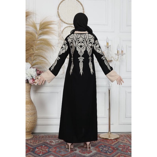 Gallery Exclusive Abaya Hitam Gamis Turkey 07 Bordir Depan Belakang