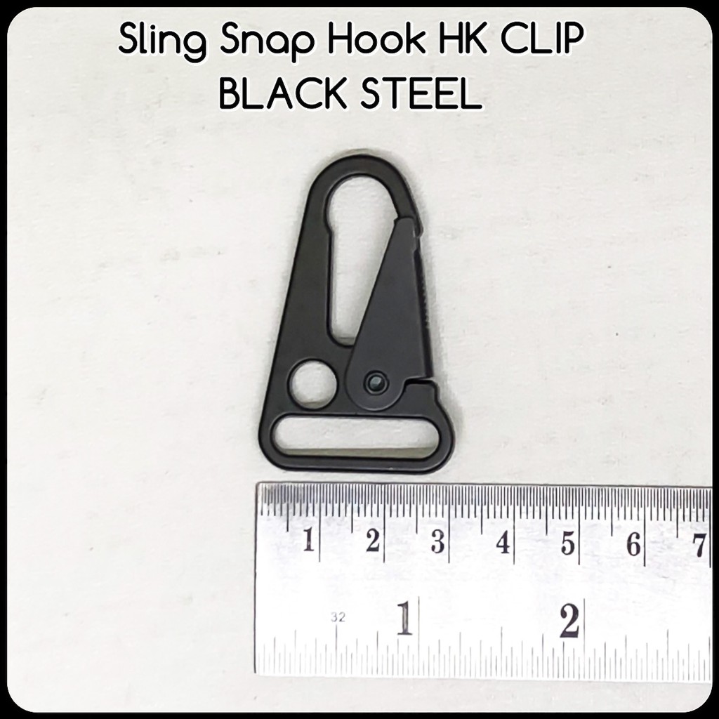 aksesoris tas gantungan kunci klip snap hook clip black stainless steel bonus ring HK Style