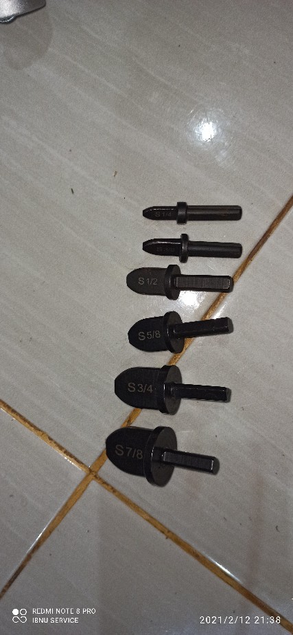 Set Mata Bor Swaging Tool Dengan Bearing Baja Hitam 1 / 4 3 / 8 1 / 2 5 / 8 3 / 4 7 / 8 Bits